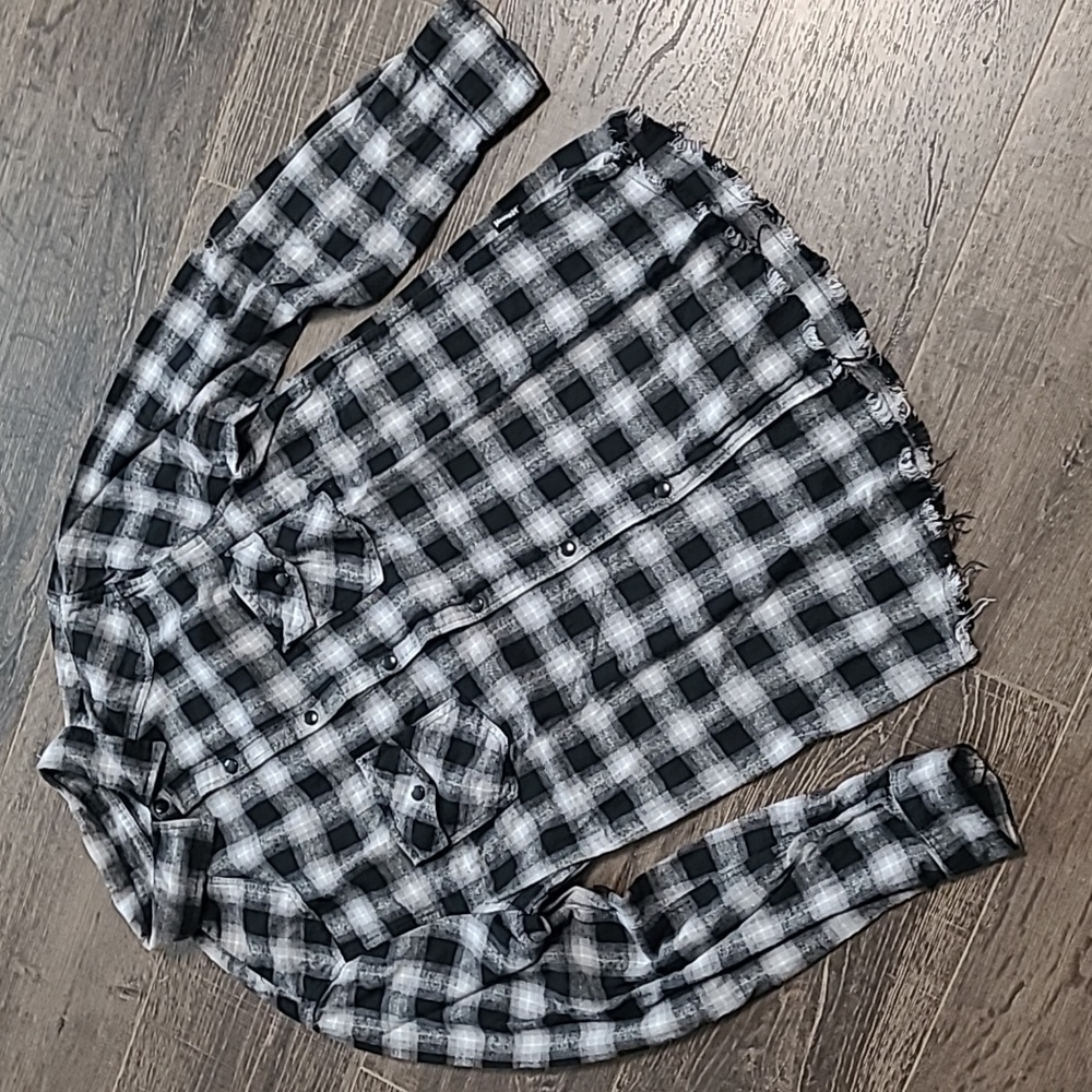 Young LA  Mens Flannel Shirt Snaps Size Medium